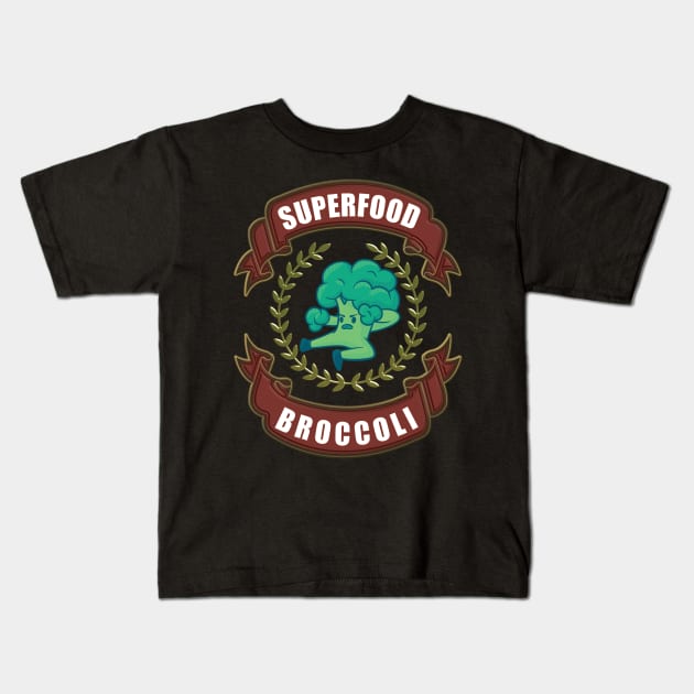 Avocado Vegan Superfood Vegetarian Superhero Kids T-Shirt by Ague Designs